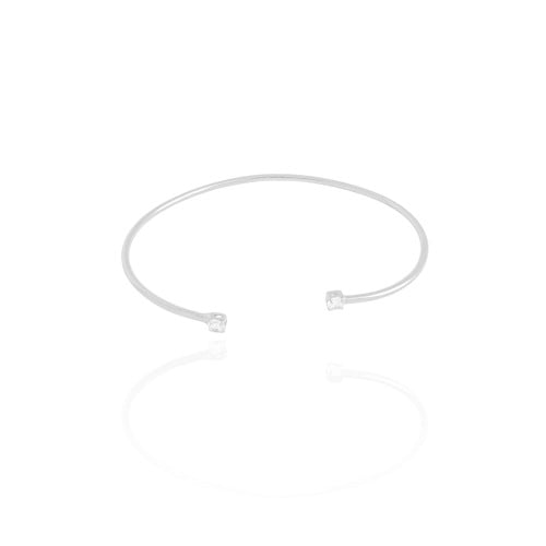Bracelete Fio Pontos de Luz Cristal 3 mm Ródio Branco