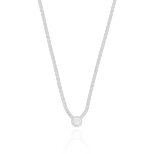 Choker Veneziana Dupla Ponto de Luz Cristal 7 mm Ródio Branco