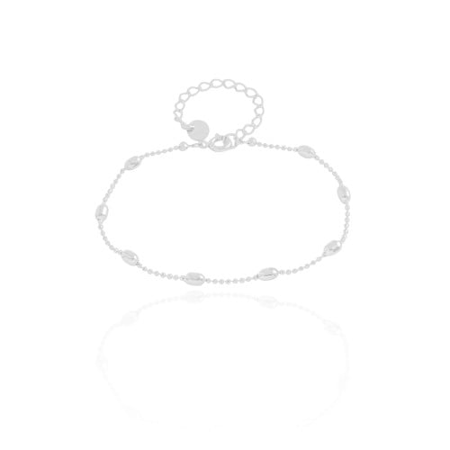 Pulseira Gomos 3 mm Ródio Branco