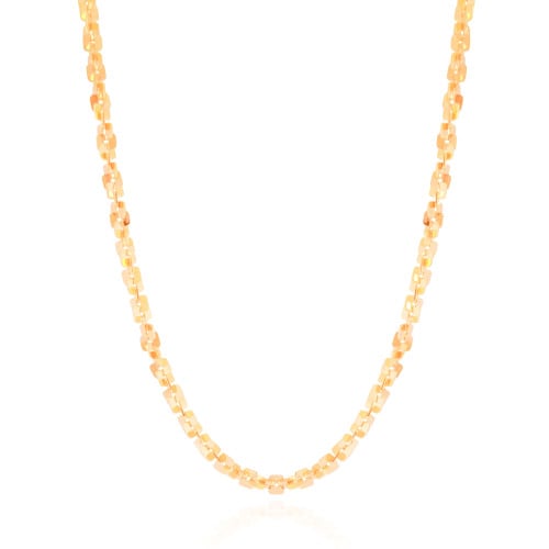 Gargantilha Elos Quadrados 4 mm Banhado a Ouro 18K - 45 cm