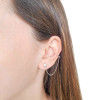 Ear Line Piercing Ponto de Luz Cristal Unilateral  Ródio Branco