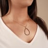 Pingente Gota Vazada Cravejada Colorida Banhado a Ouro 18K