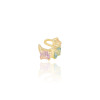 Piercing Pontos de Luz Quadrado Coloridos Banhado a Ouro 18K