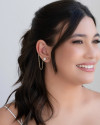 Ear Line Piercing Ponto de Luz Cristal Unilateral  Banhado a Ouro 18K