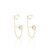 Ear Line Piercing Ponto de Luz Cristal Unilateral  Banhado a Ouro 18K