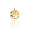 Pingente Arvore da Vida Colorida Borda Cravejada Cristal Banhado a Ouro 18K