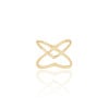 Anel Falange X Liso Tamanho 9 Banhado a Ouro 18K