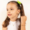 Brinco Infantil Flor Ponto de Luz Esmeralda Banhado a Ouro 18K