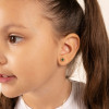 Brinco Infantil Flor Ponto de Luz Esmeralda Banhado a Ouro 18K