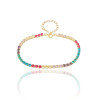 Pulseira Riviera Zirconias Coloridas Banhado a Ouro 18K