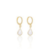 Brinco Argola Gota Perola Banhado a Ouro 18K