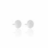 Brinco Redondo Flat Liso Ródio Branco
