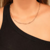 Gagantilha Elos 3X10 MM Fecho Coração Liso Ródio Branco