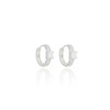 Brinco Argola Cravejado Ponto de Luz Cristal Ródio Branco