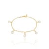 Pulseira Infantil Elos Pontos de Luz Cristal Banhado a Ouro 18K