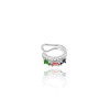 Piercing Retangulos Coloridos Detalhe Cravejado Cristal Ródio Branco