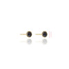 Brinco Ponto de Luz Negro Banhado a Ouro 18K