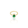 Anel Gota Esmeralda Tamanho 14 Banhado a Ouro 18K