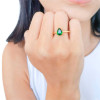 Anel Gota Esmeralda Tamanho 14 Banhado a Ouro 18K