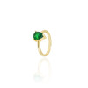 Anel Gota Esmeralda Tamanho 14 Banhado a Ouro 18K