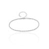 Pulseira Cordão Baiano Ródio Branco