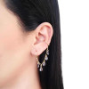 Brinco Gota Piercing Argola Unilateral Gotas Ametista Banhado a Ouro 18K