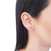 Brinco Gota Piercing Argola Unilateral Gotas Ametista Banhado a Ouro 18K