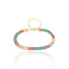 Pulseira Riviera Colorida Banhado a Ouro 18K