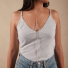 Body Chain Elos Riviera Cristal Banhado a Ouro 18K