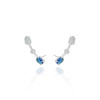 Ear Cuff Oval Safira Ponto de Luz Cristal Gota Sky Ródio Branco
