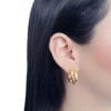 Brinco Argola Dois Filetes Lisos Banhado a Ouro 18K