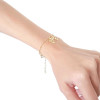 Pulseira Pontos de Luz Cristal Pingentes Menino e Menina Banhado a Ouro 18K