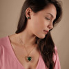 Conjunto Coração Turmalina Pingente Borda Cravejada Cristal com Corações Safira Rosa e Ametista Banhado a Ouro 18K