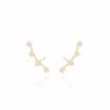 Ear Cuff Cristal Pontos de Luz Banhado a Ouro 18K