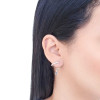 Ear Cuff Filete Gota Tanzanita Ródio Branco