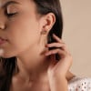 Ear Cuff Franja Base Colorida Pontos de Luz Banhado a Ouro 18K