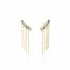 Ear Cuff Franja Base Colorida Pontos de Luz Banhado a Ouro 18K