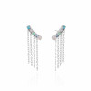 Ear Cuff Franja Base Colorida Pontos de Luz Ródio Branco