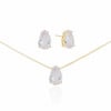 Conjunto Gotas Cristal Banhado a Ouro 18K