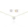Conjunto Ponto de Luz Cristal Banhado a Ouro 18K