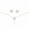 Conjunto Ponto de Luz Cristal Banhado a Ouro 18K