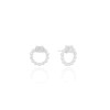 Brinco Circulo Bolinhas Cristal Oval Ródio Branco