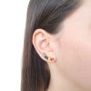 Ear Cuff Navetes Coloridos Banhado a Ouro 18K