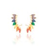 Ear Cuff Navetes Coloridos Banhado a Ouro 18K