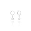 Brinco Argola Bolinha Lisa Ródio Branco