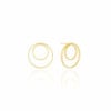 Brinco Argola Dupla Lisa Banhado a Ouro 18K