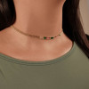 Choker Baguetes Coloridas Malha Bolinhas Banhado a Ouro 18K