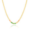 Choker Baguetes Coloridas Malha Bolinhas Banhado a Ouro 18K