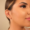 Brinco Argola Pontos de Luz Cravejado Banhado a Ouro 18K