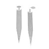 Ear Jacket Franja Base Oval Ródio Branco